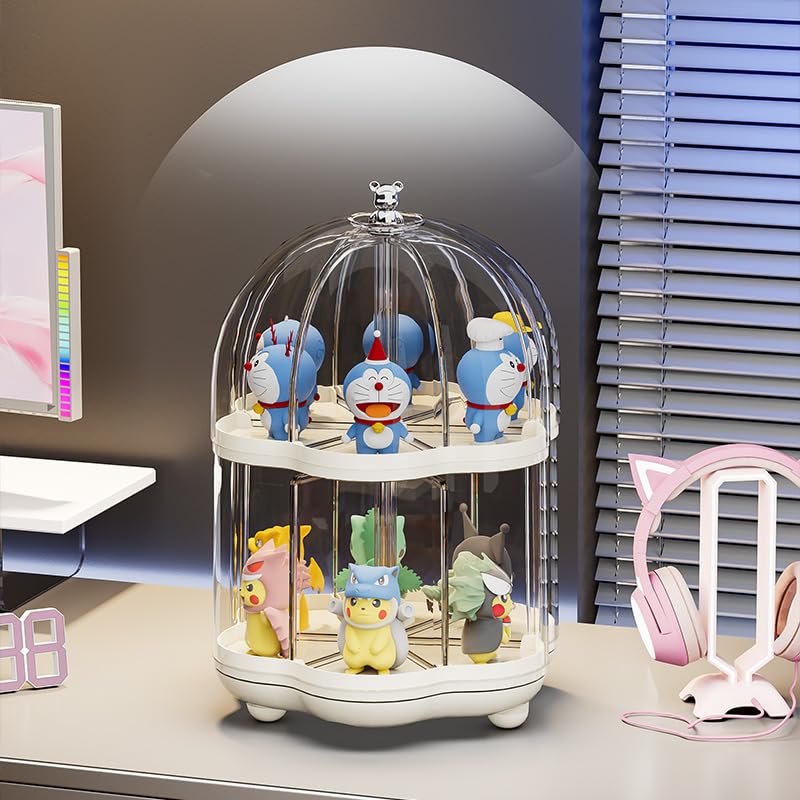 Amazon.co.jp: フィギュア収納ケース PET素材 回転台付きフィギュア